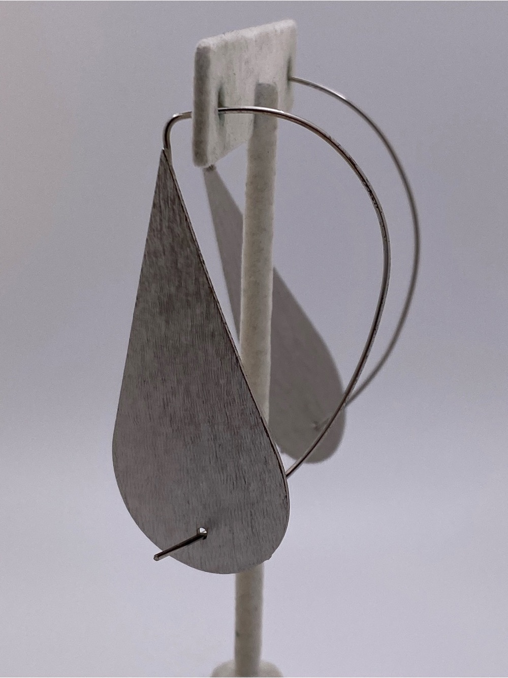 Minimalist Teardrop Hoop Earrings in Silver